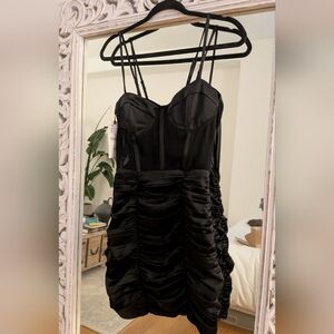 NWT - Zara black corset mini dress - S